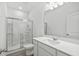 Sleek bathroom with a glass-enclosed shower, modern vanity, and elegant finishes at 544 Pender Woods Dr, Summerville, SC 29486