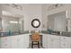 Bright bathroom featuring double sinks, granite countertops, and a walk-in shower at 108 Bluff Isle Ct, Summerville, SC 29486