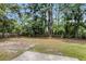 Large, fenced backyard surrounded by mature trees offering privacy and space at 108 Wadmalaw Cir, Summerville, SC 29483
