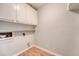 This is the home's utility room with overhead cabinets, flooring, and electrical outlets at 110 Jackson Rd, Ladson, SC 29456