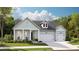 Charming single-story home featuring a two-car garage and well-manicured landscaping and covered entry at 1124 Darling St, Summerville, SC 29485