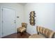 Welcoming entryway featuring modern decor, sleek lighting, and hardwood floors at 1146 Moss Grove Dr, Moncks Corner, SC 29461