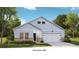 Charming one-story home featuring light blue siding, brick accents, and a two-car garage at 1149 Darling St, Summerville, SC 29485