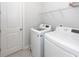 Well-lit laundry room features a modern washer and dryer, ample storage space, and convenient access to other areas of the home at 119 Summer Tanager Dr, Ravenel, SC 29470