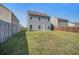 Spacious backyard with green lawn, surrounded by a wooden fence at 124 Sumac Dr, Goose Creek, SC 29445