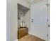 Cozy entryway features built-in storage niche with wooden chest and coat hooks at 1426 Tannery Row, Johns Island, SC 29455