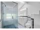Bathroom featuring a glass shower enclosure, a marble vanity and classic fixtures at 146 Rivers Edge Way, Wando, SC 29492