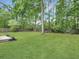 Expansive backyard with lush green lawn, mature trees, and a privacy fence, perfect for outdoor activities at 166 Braly Dr, Summerville, SC 29485