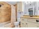 Well-maintained bathroom features a shower-tub combo with neutral tile and granite vanity at 188 Midlands Pkwy # 507, Summerville, SC 29485