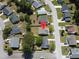 A neighborhood aerial view depicting a home's location in a residential suburban community at 203 Two Hitch Rd, Goose Creek, SC 29445