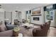 Inviting living room features a fireplace, modern decor, and natural lighting at 2866 Sugarberry Ln, Johns Island, SC 29455