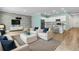 Bright living room boasts modern decor, including a sleek kitchen and stylish furnishings at 313 Squire Pope Rd, Summerville, SC 29486