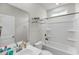 Bathroom with shower and tub combo and stainless steel towel rack at 3431 Great Egret Dr, Johns Island, SC 29455