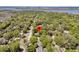 An aerial view showing the property's location within a lush, tree-filled neighborhood at 356 Hobcaw Dr, Mount Pleasant, SC 29464