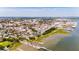 Expansive aerial showcases the cityscape near a harbor, blending urban living with scenic waterfront views at 39 N Adgers Wharf, Charleston, SC 29401