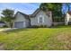 Single story home with gray siding, a blue garage door, and well-maintained lawn at 414 Courtland Dr, Summerville, SC 29486