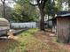 View of a backyard with overgrown grass and a fence in the background at 4232 Grimke St, North Charleston, SC 29405