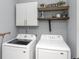 Convenient laundry room with modern appliances and shelving for storage and organization at 4906 W Liberty Park Cir, North Charleston, SC 29405