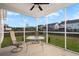 Comfortable screened porch with seating and a clear view of the backyard and neighborhood at 589 Crossland Dr, Moncks Corner, SC 29461