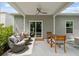 Covered patio with outdoor seating, perfect for relaxation and entertaining friends and Gathering at 655 Jancus St, Charleston, SC 29414