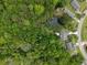An aerial view shows cozy homes nestled among the green foliage and waterways of this community at 1061 Reverend Joseph Heyward Rd, Charleston, SC 29414
