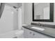 Bathroom featuring a shower with subway tile and a vanity with a gray countertop at 112 Riviera Dr, Summerville, SC 29483
