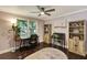 Bedroom/Office features hardwood floors, a ceiling fan, and a built in desk at 1172 Dawn Dr, Charleston, SC 29412