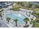 Aerial view of a refreshing outdoor pool with poolside palm trees and sunbathing area at 1226 Spotflower St, Summerville, SC 29485