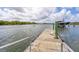 Dock featuring railings and a boat in the distance at 13 Broughton Rd, Charleston, SC 29407