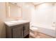 Bathroom showcasing a vanity with modern fixtures, a toilet, and a bathtub-shower combination at 1358 Givhans Rd, Ridgeville, SC 29472