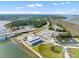 Aerial view of baseball field and park by the water with lush green trees at 137 Low Tide Ct, Charleston, SC 29492