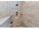 Modern shower with a glass door and a rainfall shower head at 137 Low Tide Ct, Charleston, SC 29492