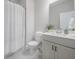 Bathroom featuring a shower with white curtain, sink with gray vanity, and bright lighting at 1464 Stratton Pl, Mount Pleasant, SC 29466