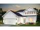 Charming two-story home with white siding, black roof, and a two-car garage at 154 Royal Cainhoy Way, Huger, SC 29450
