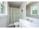 This bathroom features a updated vanity and fixtures at 1621 Wannamaker Ave, Summerville, SC 29485
