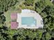 Aerial view of a refreshing community pool surrounded by lush greenery and lounge chairs at 1650 Long Grove Dr, Mount Pleasant, SC 29464