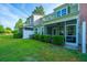 Spacious backyard with well-manicured lawn, lush landscaping, and screened-in porch at 1823 Chauncys Ct, Mount Pleasant, SC 29466