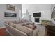 Cozy living room with a fireplace, comfortable seating, and modern decor at 2009 Terrabrook Ln, Charleston, SC 29412
