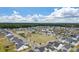 An aerial view shows a home nestled in a vibrant community with a lush green field and a scenic pond nearby at 206 Evergreen Ave, Summerville, SC 29485
