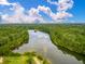 Scenic aerial view of a lush, green landscape featuring a long winding river under a bright blue sky at 208 Cherry Grove Dr, Summerville, SC 29483