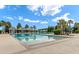 Inviting community pool with clear blue water, surrounded by palm trees, shade structures, and lounge chairs at 208 Cherry Grove Dr, Summerville, SC 29483