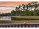 Scenic backyard view featuring a tranquil pond and lush greenery, perfect for relaxation at 214 Squire Pope Rd, Summerville, SC 29486