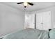 Bright bedroom featuring a queen bed, ceiling fan, and neutral decor at 214 Squire Pope Rd, Summerville, SC 29486