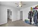 Bedroom with ceiling fan and access to bathroom at 214 Squire Pope Rd, Summerville, SC 29486