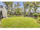 Lush backyard with well-maintained lawn, black metal fence, and verdant landscaping at 2194 Cultura Cir, Mount Pleasant, SC 29466