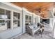 Covered patio with comfortable seating, ceiling fans, and view of the pool at 2254 Beckenham Dr, Mount Pleasant, SC 29466