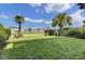 Spacious backyard with a verdant lawn and palm trees at 30 Yacht Harbor Ct, Isle of Palms, SC 29451