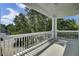 Covered balcony overlooking mature trees, offering a serene and private outdoor space at 30 Yacht Harbor Ct, Isle of Palms, SC 29451