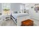 Inviting bedroom with soft blue walls, and a large window providing natural light and backyard views at 3061 Cross Vine Ln, Summerville, SC 29483