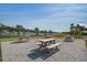 Community picnic area with tables near the lake and surrounded by beautifully landscaped grounds and palm trees at 312 Cypress Branch Rd, Huger, SC 29450